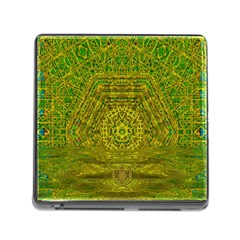 Gold Golden Sunset Mandala Memory Card Reader (square 5 Slot) by pepitasart