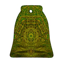 Gold Golden Sunset Mandala Bell Ornament (two Sides) by pepitasart