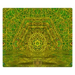 Gold Golden Sunset Mandala Double Sided Flano Blanket (small)  by pepitasart