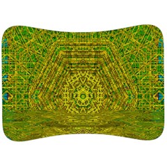 Gold Golden Sunset Mandala Velour Seat Head Rest Cushion by pepitasart