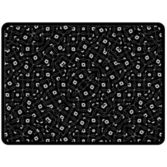 Black And White Intricate Geometric Print Fleece Blanket (large) 