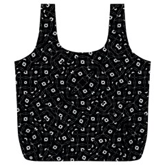 Black And White Intricate Geometric Print Full Print Recycle Bag (xl) by dflcprintsclothing