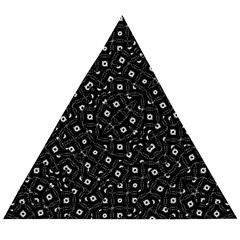 Black And White Intricate Geometric Print Wooden Puzzle Triangle by dflcprintsclothing