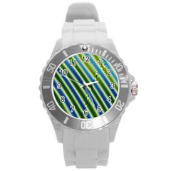 Blueglow Round Plastic Sport Watch (l) by Sparkle