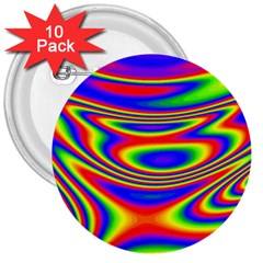 Rainbow 3  Buttons (10 pack) 