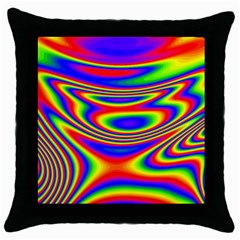 Rainbow Throw Pillow Case (Black)