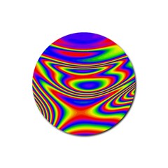 Rainbow Rubber Coaster (round)  by Sparkle