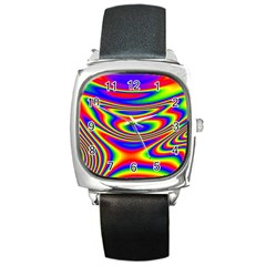 Rainbow Square Metal Watch