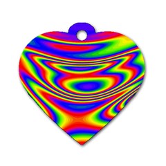 Rainbow Dog Tag Heart (One Side)