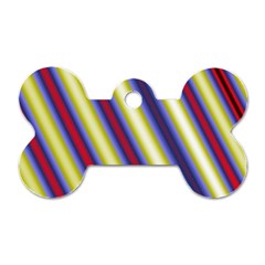 Colorful Strips Dog Tag Bone (one Side) by Sparkle