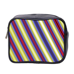 Colorful Strips Mini Toiletries Bag (two Sides) by Sparkle