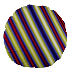 Colorful Strips Large 18  Premium Round Cushions by Sparkle