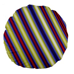 Colorful Strips Large 18  Premium Flano Round Cushions by Sparkle