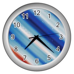 Violet Orange Wall Clock (silver) by Sparkle