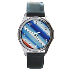 Blue White Round Metal Watch by Sparkle