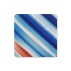 Blue White Square Magnet