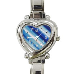 Blue White Heart Italian Charm Watch