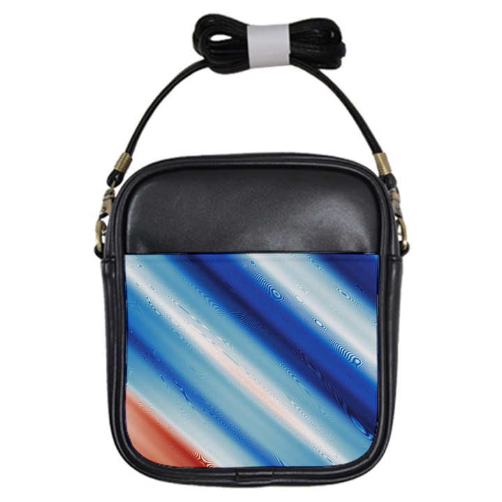 Blue White Girls Sling Bag