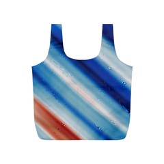 Blue White Full Print Recycle Bag (s) by Sparkle