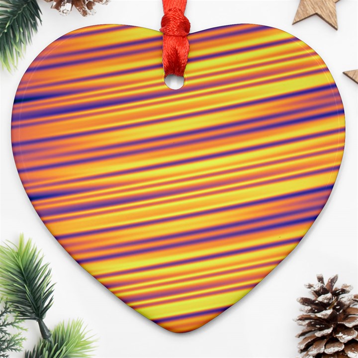 Rainbow Waves Ornament (Heart)