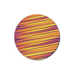 Rainbow Waves Rubber Coaster (round)  by Sparkle