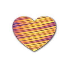 Rainbow Waves Rubber Coaster (heart)  by Sparkle