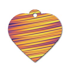 Rainbow Waves Dog Tag Heart (two Sides) by Sparkle