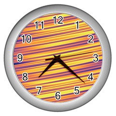 Colorful Strips Wall Clock (silver) by Sparkle