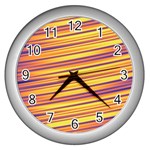 Colorful Strips Wall Clock (Silver) Front