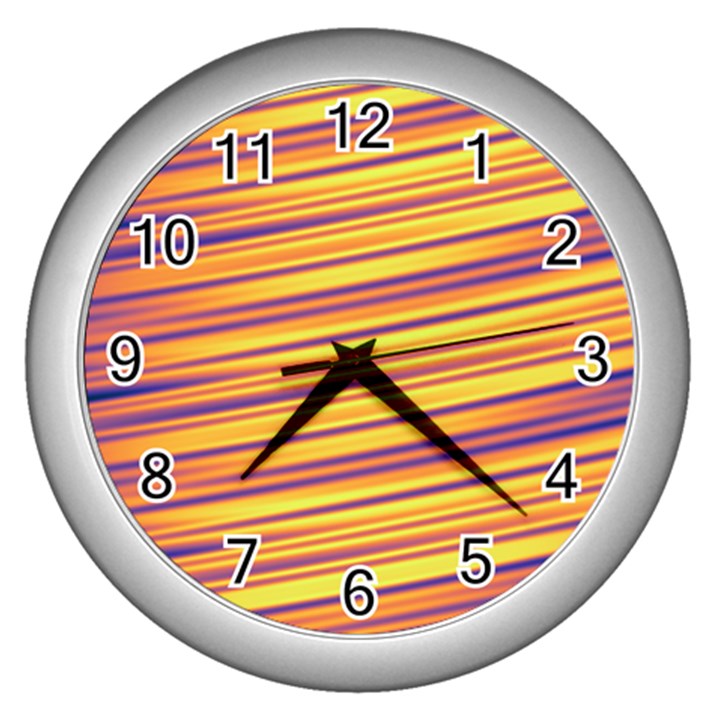 Colorful Strips Wall Clock (Silver)