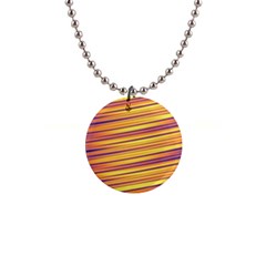 Colorful Strips 1  Button Necklace by Sparkle