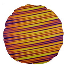 Colorful Strips Large 18  Premium Flano Round Cushions by Sparkle