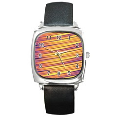 Strips Hole Square Metal Watch by Sparkle