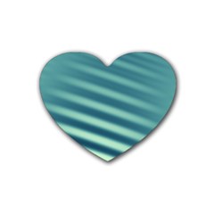 Blue Strips Rubber Coaster (heart)  by Sparkle