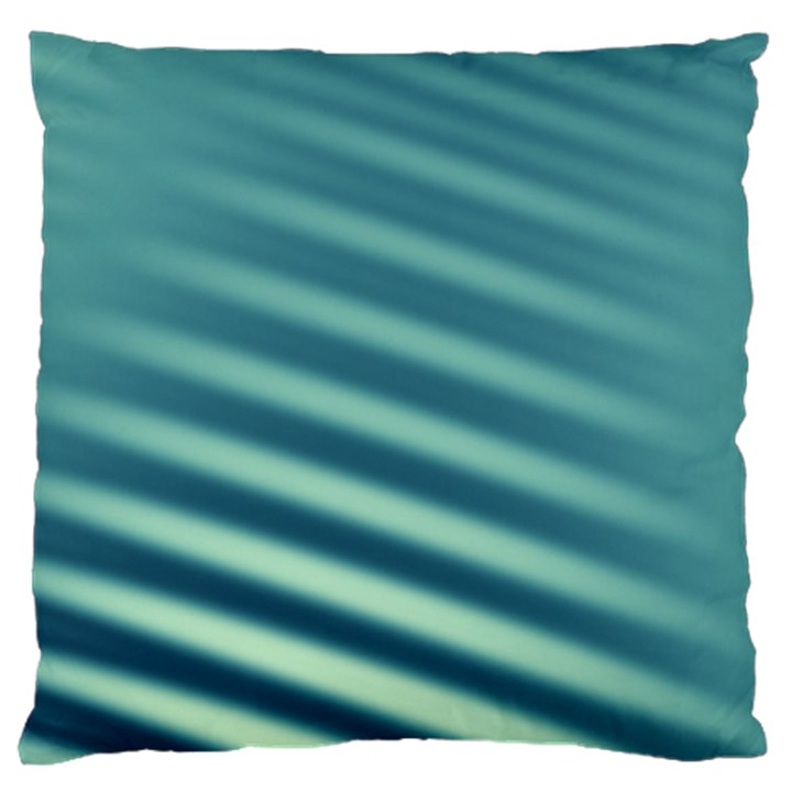 Blue Strips Large Flano Cushion Case (One Side)