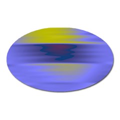 Blue Strips Oval Magnet