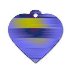 Blue Strips Dog Tag Heart (one Side) by Sparkle