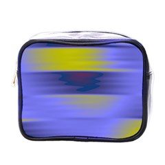 Blue Strips Mini Toiletries Bag (one Side) by Sparkle