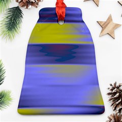 Blue Strips Bell Ornament (two Sides) by Sparkle