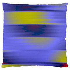 Blue Strips Large Cushion Case (two Sides) by Sparkle