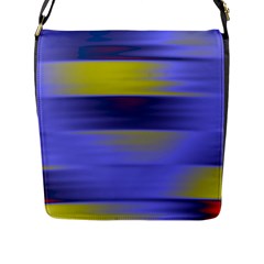 Blue Strips Flap Closure Messenger Bag (l) by Sparkle