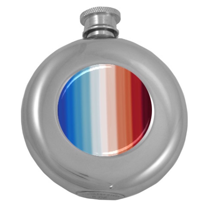 Blue,white Red Round Hip Flask (5 oz)