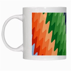 Zigzag Waves White Mugs