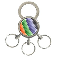 Zigzag Waves 3-ring Key Chain by Sparkle