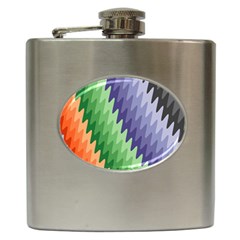 Zigzag Waves Hip Flask (6 Oz) by Sparkle