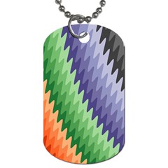 Zigzag Waves Dog Tag (two Sides) by Sparkle