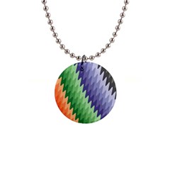 Zigzag Waves 1  Button Necklace by Sparkle