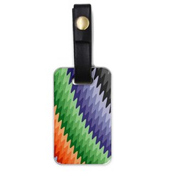 Zigzag Waves Luggage Tag (one Side) by Sparkle