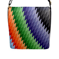 Zigzag Waves Flap Closure Messenger Bag (l) by Sparkle