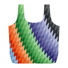 Zigzag Waves Full Print Recycle Bag (l) by Sparkle